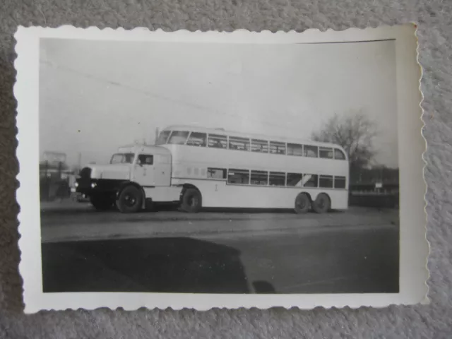 altes DDR Foto Bus Omnibus Doppeldecker Doppelstockbus Berlin 50er