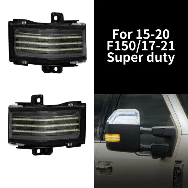 For Ford F150 LED Towing Mirror Turn Signal Light Lamps Left & Right Side Set
