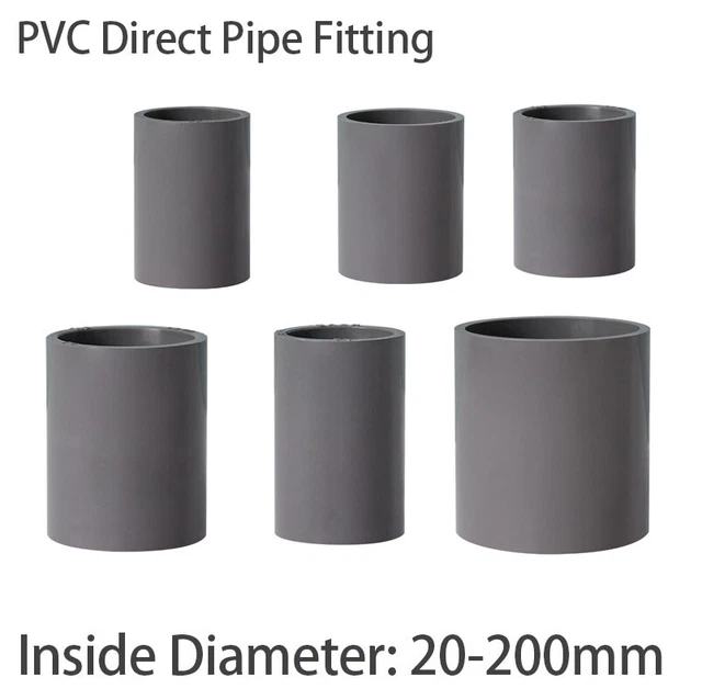 PVC STRAIGHT PIPE Fitting Grey Direct Water Pipe Socket Joint Coupling ...