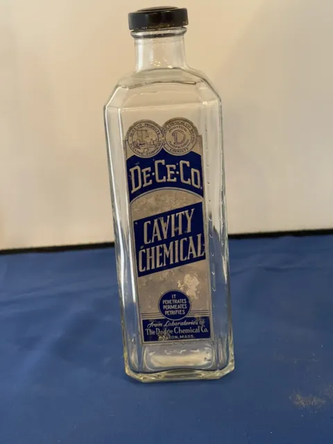 De-Ce-Co Cavity/ Embalming Chemical Bottle -Used