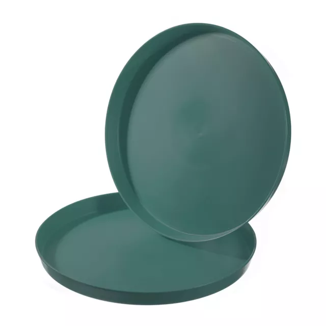 11.5" x 1" Round Restaurant Serving Trays, 2 Pack Food Service Tray, Dark Green