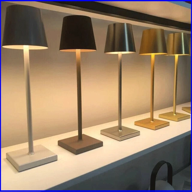 Lampada da Tavolo Ricaricabile Led Oro Nera Bianca Grigia Poldina 4000 6000k