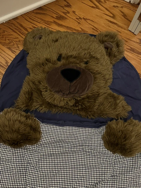 Pottery Barn Kids Furry Bear Sleeping Bag Blue and White