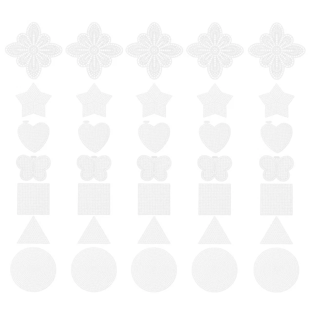 Lot De 15 Feuilles Toile Maille Plastique - 17,8cm, Pour Broderie Et DIY