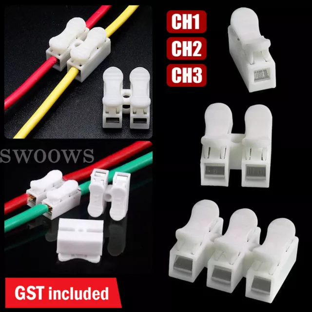 30Pcs Electrical Cable Connectors Quick Splice Lock Wire Terminals Self Locking