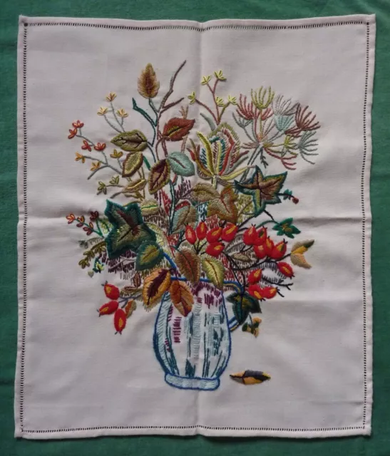 Vintage Tapestry Panel - Autumn Leaves P648 - 21" x 18" + original pattern