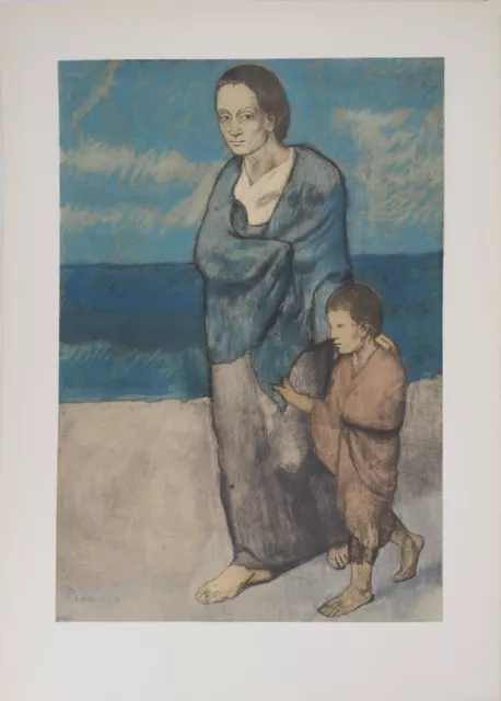 Pablo Picasso: Mutter Und Kind, Lithografie Unterzeichnet