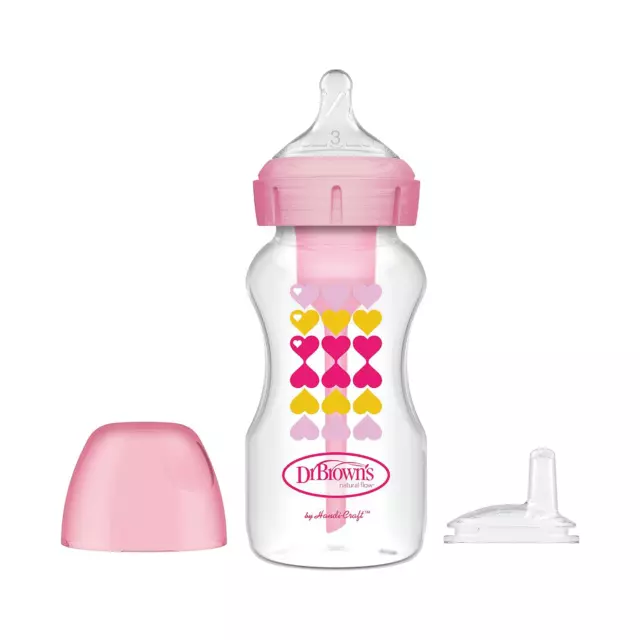 Dr. Browns Options+ Anti-Colic Wide-Neck Baby Bottle to Sippy Bottle Starter Ki