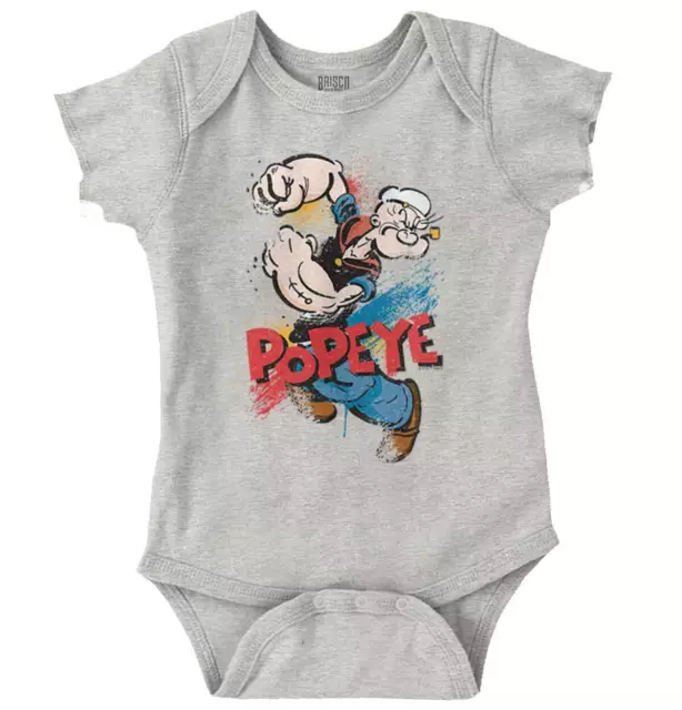 Original Cartoon Popeye Sailor Licensed Unisex Baby Infant Romper Newborn