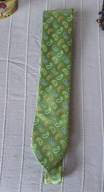 David Donahue Men's Silk Tie Multi Color Paisley Woven in Italy 3” Classic