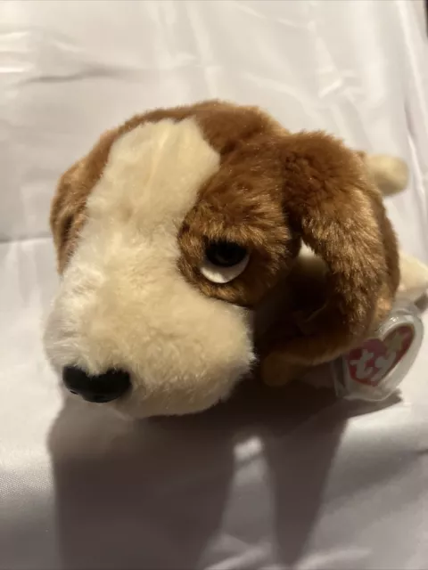 Vintage 1998 Ty Beanie Buddy Tracker Basset Hound Puppy Dog Plush Stuffed Animal