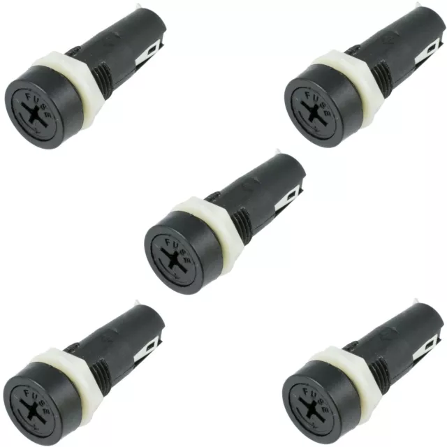 5 x Panel Mount Chassis Low Profile Fuse Holder for 5x20mm Glass Fuses 10A 250V