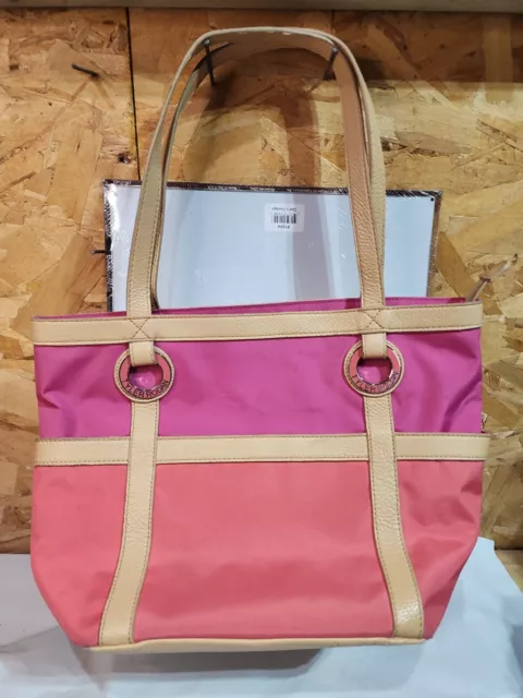 Tyler Rodan Medium Tote Double Handle Purse Mauve Pink Beige Lined Handbag