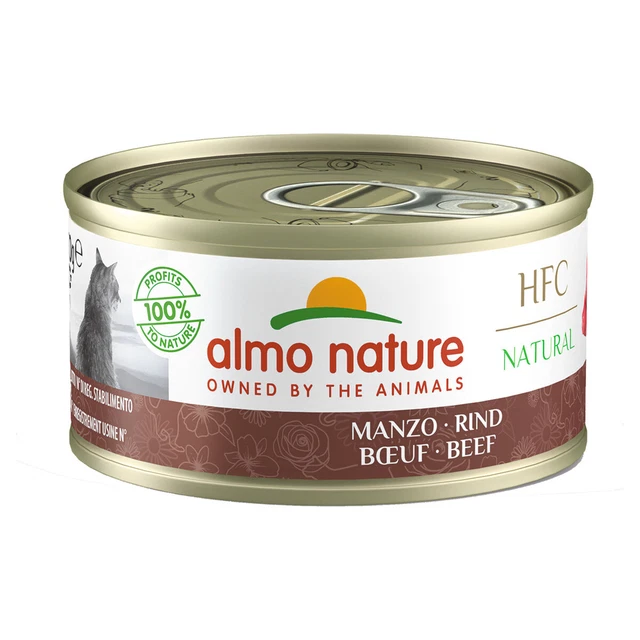 Almo Nature HFC Natural Rind 70 g - 24 piezas, alimento para gatos, NUEVO