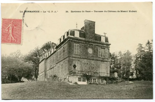 CPA - Carte Postale - France - Gacé - Terrasse du Château de Mesnil Hubert - 190