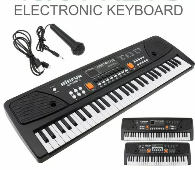 54/61 Electronic Keys Piano Organ Keyboard Digital Music With Mic Gift For Kids