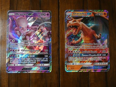 Lot 2 carte Pokémon Mewtwo & Dracaufeu GX Promo Détective Pikachu SM195 SM196 FR