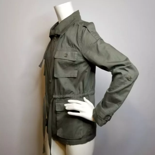 Bar III Women's Field Utility Jacket Size S Olive 3