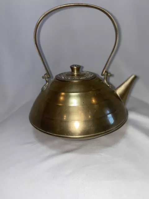 Vintage Brass Korean Tea Kettle ~ Heavy ~ Ornate ~ Beautiful