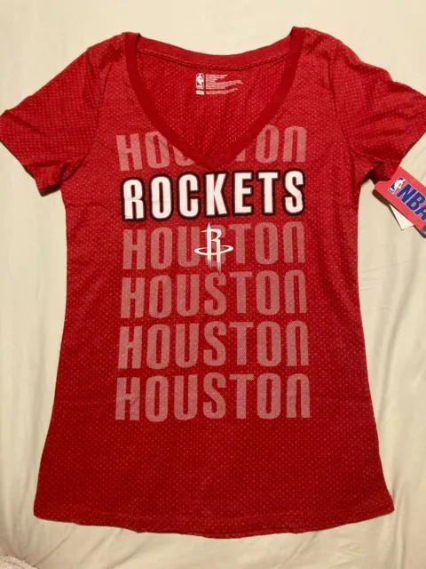 Houston Rockets Shirt Womens Size Medium NBA Basketball V Neck Shirt Brand New
