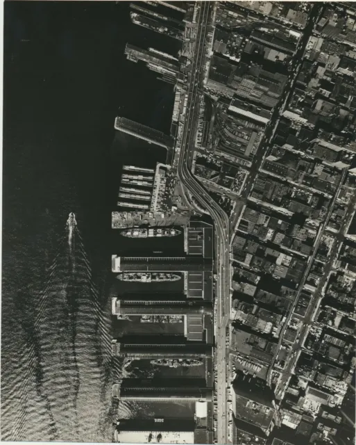 1960's NEW YORK CITY Aerial Artistic Large DBL WT Vintage Photo