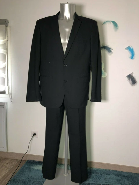 COSTUME NOIR ZARA MAN veste taille 56 XL pantalon 48 fr pour