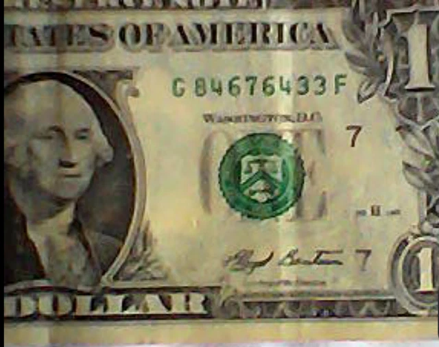 Unusual Note RARE ONE DOLLAR BILL/NOTE USA. Unusual bill well used condition it's ...