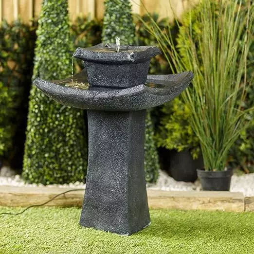 Smart Garden Solar Pagoda Oriental Garden Water Feature Fountain Bird Bath