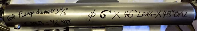 Stainless Steel Shell & Tube Heat Exchanger 6" Dia X 48" OAL With Internal Blade
