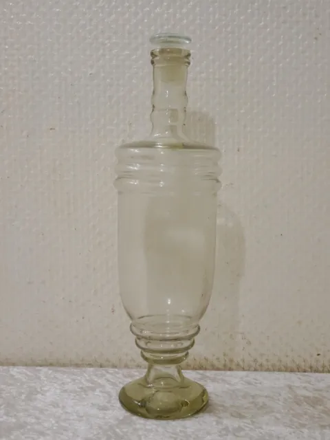 Antiguo Vidrio Botella Garrafe Con Tapón Vintage Um 1900 Handgefertigt - 31,5CM