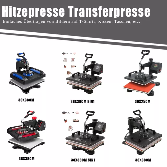 5in1 8in1 Transferpresse T-Shirtpresse Textildruck Heißpresse Hitzepresse