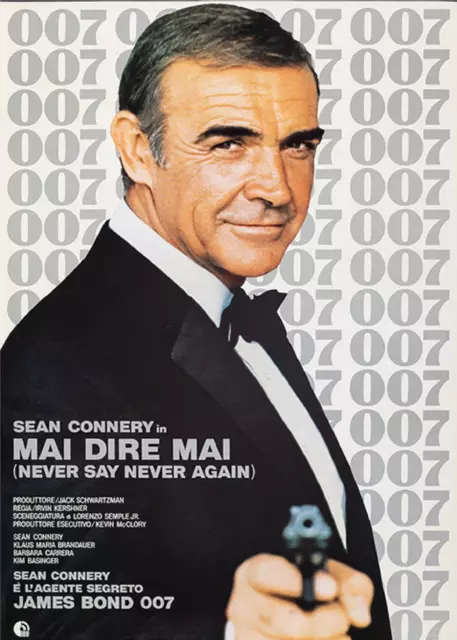007 Never Say Again James Bond Sean Connery Film Poster Promotional Postcard