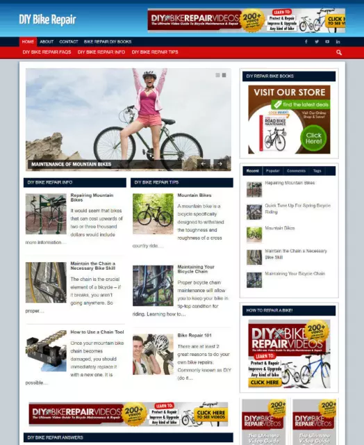Bicicletta Riparazione Website-New Dominio E Affiliates + Ssl