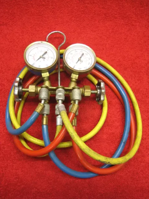 Automotive Refrigerant Manifold Gauge Set Air Conditioning Tool Mechanics Garage