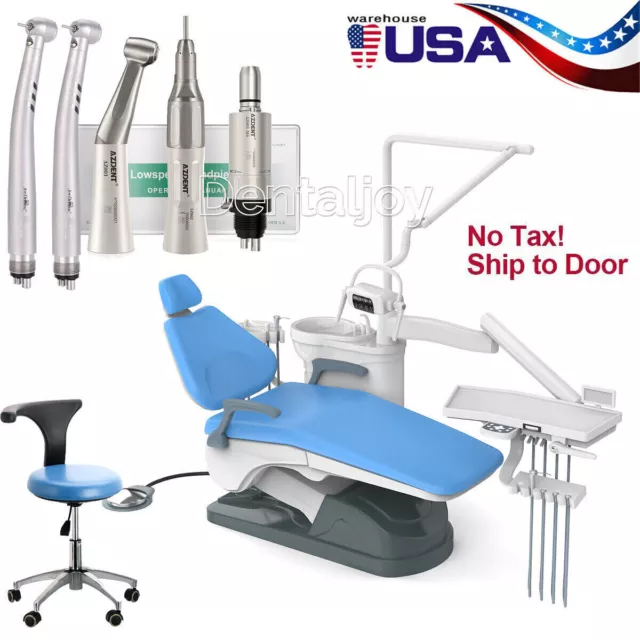 Dental Unit Chair Hard Leather Computer Controlled DC Motor+Stool /LED Handpiece