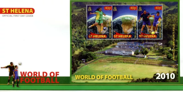 St Helena 2010 FDC World of Football 3v M/S Cover Soccer Sports Stamps