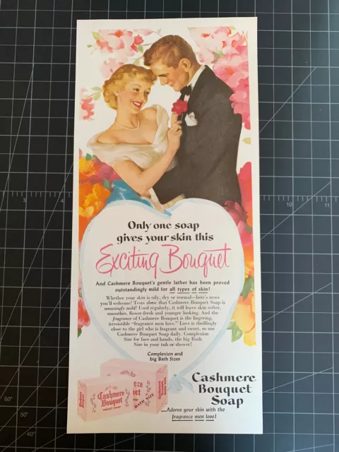 Vintage 1950s Cashmere Bouquet Soap Print Ad