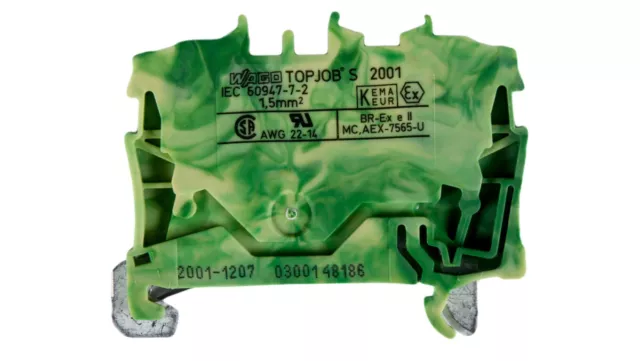 Conector de carril de protección 1,5 mm2 amarillo-verde 2001-1207 TOPJOB /T2ES