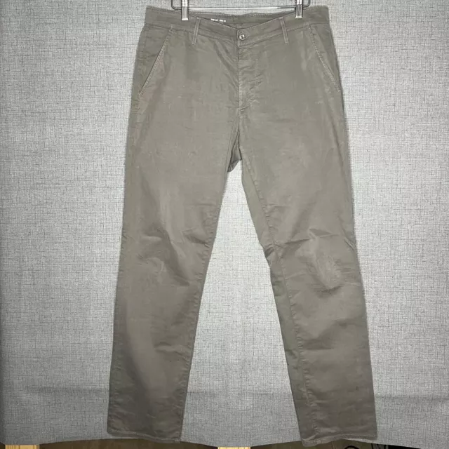 AG Adriano Goldschmied The Lux Khaki Tailored Trouser 34R (35x34) in Stucco Gray