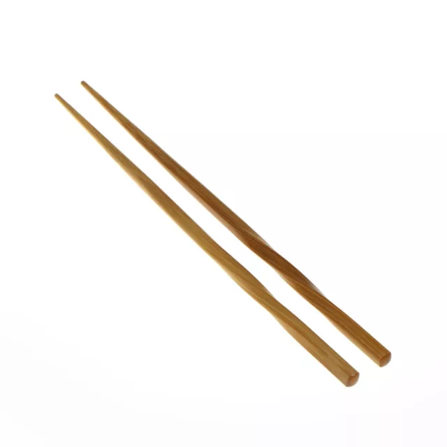 1 pair Natural Wavy Wood Chopsticks Chinese Chop Sticks Reusable Food Stick~go
