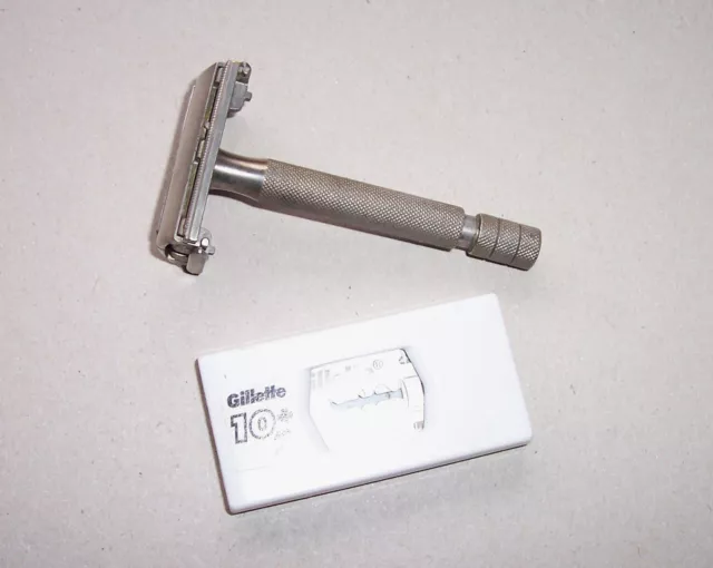 Alter Gillette Rasierhobel Brit.Pat. 694093 und Klingen