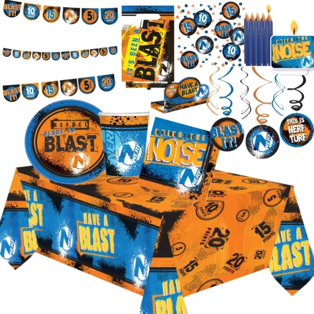 Nerf Birthday Party Decorations Balloons Banner Tableware Supplies Bags Games