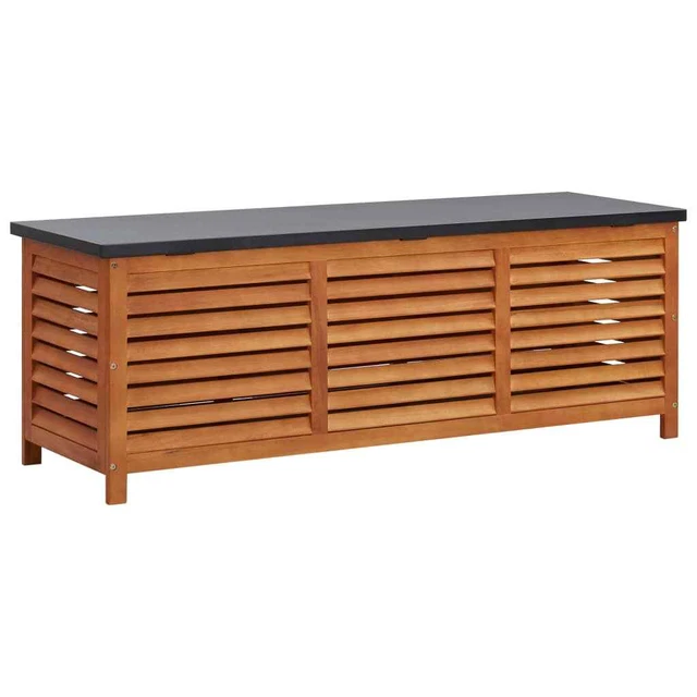 Boîte de rangement de jardin 150x50x55 cm Eucalyptus solide