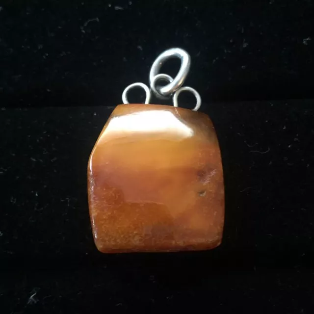 4.6g European Antique Old Natural Butterscotch Baltic Amber 875 Silver Pendant