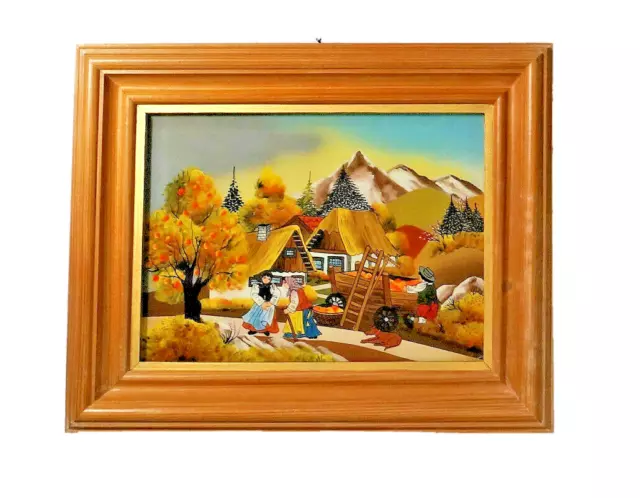 Hinterglasbild, aus 4 Vierjahreszeiten, Motiv Herbst, Handgefertigt,