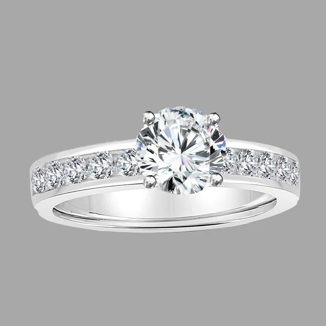 Dazzling 14K White Gold Round Cut Diamond Engagement Ring 2.65 CT H/SI2
