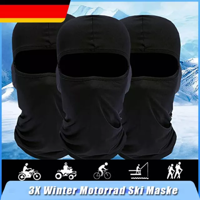 3X Winter Motorrad Sturmhaube Sturmmaske Skimaske Balaclava Kopfhaube Skimütze#