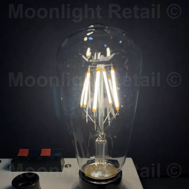 Vintage Retro Edison E27 4W 8W Schraube LED Filament Lampe Birne ST64 warmweiß
