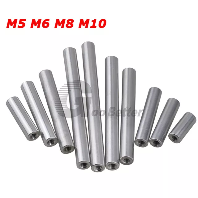 M5 M6 M8 M10 Aluminum Threaded Sleeve Stud Round Standoff Pillars Connector Nut