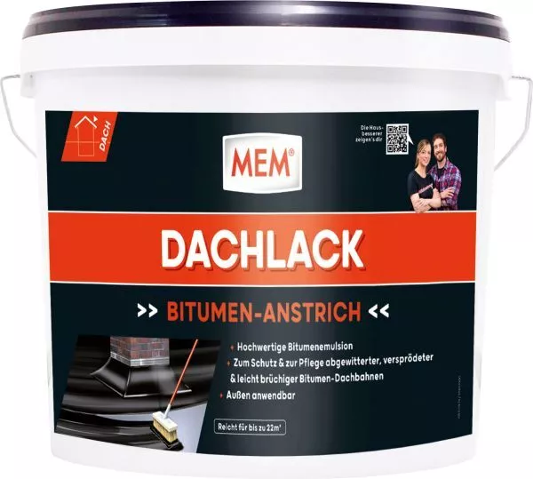 MEM Bitumen Dachlack 10 l  Bauabdichtung